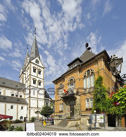 "Marketplace, Catholic Parish Church of St. Severus and Town Hall, Boppard, Rhein-Hunsrueck-Kreis district, Rhineland-Palatinate, Germany, Europe" View Large Photo Image Stock Photo - "Marketplace, Catholic Parish Church of St. Severus and Town Hall, Boppard, Rhein-Hunsrueck-Kreis district, Rhineland-Palatinate, Germany, Europe". Fotosearch