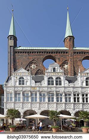 Stock Image - "Marketplace, Lubeck, Schleswig-Holstein, Germany, Europe". Fotosearch