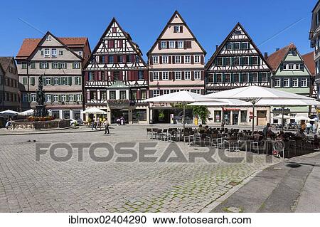 Stock Image - "Marketplace, Tuebingen, Swabian Alb, Baden-Wuerttemberg, Germany, Europe, PublicGround, Europe". Fotosearch
