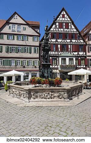 "Marketplace with Neptunbrunnen or market fountain, Tuebingen, Swabian Alb, Baden-Wuerttemberg, Germany, Europe, PublicGround, Europe" View Large Photo Image Stock Image - "Marketplace with Neptunbrunnen or market fountain, Tuebingen, Swabian Alb, Baden-Wuerttemberg, Germany, Europe, PublicGround, Europe". Fotosearch