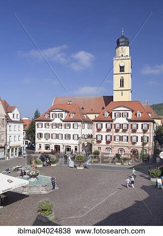 "Marketplace with twin houses and Cathedral of St. John the Baptist, Romantic Road, Bad Mergentheim, Baden-Wurttemberg, Germany, Europe" View Large Photo Image Stock Photo - "Marketplace with twin houses and Cathedral of St. John the Baptist, Romantic Road, Bad Mergentheim, Baden-Wurttemberg, Germany, Europe". Fotosearch