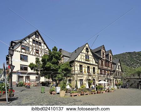 Stock Photo - "Marktplatz, historic market square, Oberwesel, UNESCO World Cultural Heritage Site, Upper Middle Rhine Valley, Rhineland-Palatinate, Germany, Europe". Fotosearch