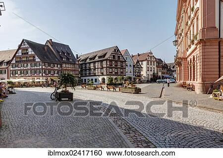 Stock Image - Marktplatz square and Town Hall, Gengenbach, Baden-Wuerttemberg, Germany, Europe, PublicGround, Europe. Fotosearch