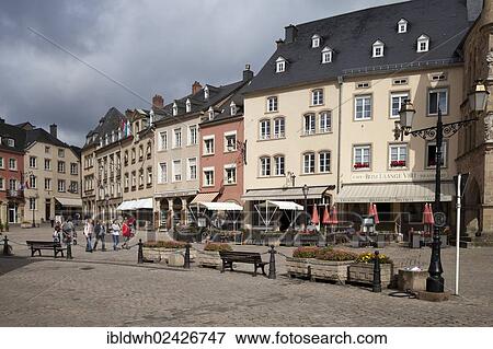 Stock Photo - "Marktplatz square, Echternach, Luxembourg, Europe, PublicGround, Europe". Fotosearch