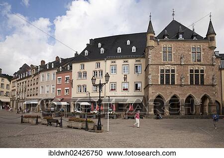 "Marktplatz square with the Dingstuhl, the former courthouse and present Town Hall, Echternach, Luxembourg, Europe, PublicGround, Europe" View Large Photo Image Stock Image - "Marktplatz square with the Dingstuhl, the former courthouse and present Town Hall, Echternach, Luxembourg, Europe, PublicGround, Europe". Fotosearch