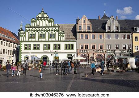 "Marktplatz square with the tourist information centre, Thuringer Becken, Weimar, Thuringia, Germany, Europe" View Large Photo Image Stock Photograph - "Marktplatz square with the tourist information centre, Thuringer Becken, Weimar, Thuringia, Germany, Europe". Fotosearch