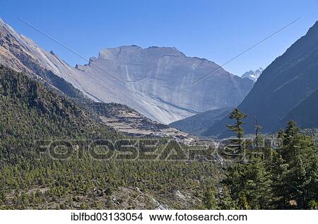 "Marsyangdi Yuni valley, looking towards east, Humde, Annapurna Region, Nepal, Asia" View Large Photo Image Picture - "Marsyangdi Yuni valley, looking towards east, Humde, Annapurna Region, Nepal, Asia". Fotosearch