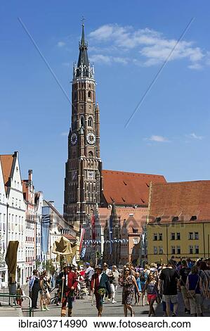 "Martin's Tower, Gothic Collegiate Basilica of St. Martin, 14th century, during the """"Landshut Wedding 1475"""" festival, historic center, Landshut, Lower Bavaria, Bavaria, Germany, Europe" View Large Photo Image Stock Image - "Martin's Tower, Gothic Collegiate Basilica of St. Martin, 14th century, during the """"Landshut Wedding 1475"""" festival, historic center, Landshut, Lower Bavaria, Bavaria, Germany, Europe". Fotosearch