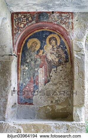 "Mary and Jesus in the Temple, fresco 13th-14th century, rock church, cave church, Chiese Rupestri, La Candelora, Gravina San Marco, Cave City, Massafra, Murgia Tarantine, Taranto, Apulia, Italy, Europe" View Large Photo Image Picture - "Mary and Jesus in the Temple, fresco 13th-14th century, rock church, cave church, Chiese Rupestri, La Candelora, Gravina San Marco, Cave City, Massafra, Murgia Tarantine, Taranto, Apulia, Italy, Europe". Fotosearch