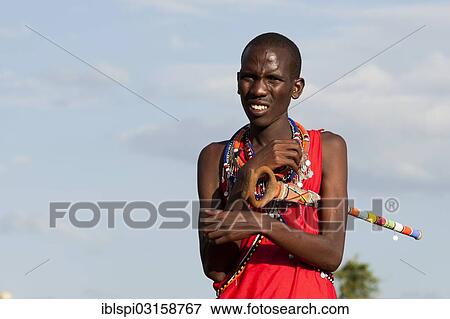 Stock Photo - "Masai man, Masai Mara, Rift Valley Province, Kenya, Africa". Fotosearch