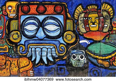"Masks, graffiti painting on a hoarding, Mexico City, Mexico, North America" View Large Photo Image Stock Photo - "Masks, graffiti painting on a hoarding, Mexico City, Mexico, North America". Fotosearch