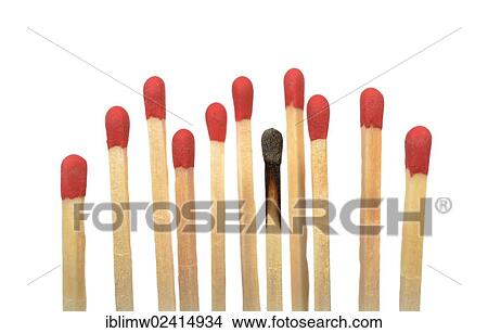 Matches with one burnt, symbolic image for burn-out, bullying or exclusion View Large Photo Image Picture - Matches with one burnt, symbolic image for burn-out, bullying or exclusion. Fotosearch