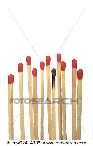 Matches with one burnt, symbolic image for burn-out, bullying or exclusion View Large Photo Image Stock Photography - Matches with one burnt, symbolic image for burn-out, bullying or exclusion. Fotosearch