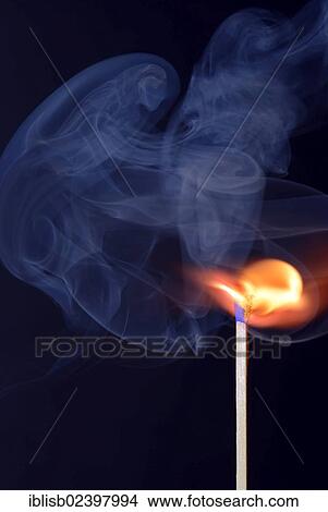 "Matchstick being ignited, with blue smoke" View Large Photo Image Picture - "Matchstick being ignited, with blue smoke". Fotosearch