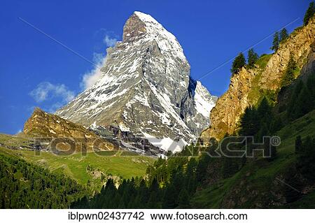 Stock Image - "Matterhorn Mountain, Swiss Alps, Switzerland, Europe". Fotosearch