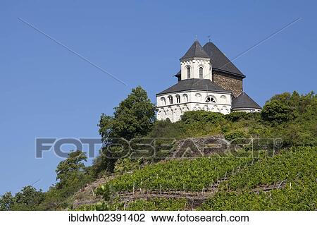 Stock Image - "Matthias chapel and Oberburg castle, above the Kobern district of Kobern-Gondorf, Moselle region, Rhineland-Palatinate, Germany, Europe, PublicGround, Europe". Fotosearch