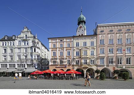 "Max-Josefs-Platz square with tower of the city parish church, Rosenheim, Upper Bavaria, Bavaria, Germany, Europe" View Large Photo Image Stock Photo - "Max-Josefs-Platz square with tower of the city parish church, Rosenheim, Upper Bavaria, Bavaria, Germany, Europe". Fotosearch