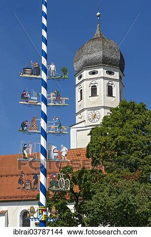 "Maypole and Parish Church of St. Veit, Erling, Andechs, Oberbayern, Bavaria, Germany, Europe" View Large Photo Image Picture - "Maypole and Parish Church of St. Veit, Erling, Andechs, Oberbayern, Bavaria, Germany, Europe". Fotosearch