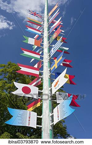 "Maypole with international country flags, in Steingaden, Upper Bavaria, Bavaria, Germany, Europe" View Large Photo Image Stock Image - "Maypole with international country flags, in Steingaden, Upper Bavaria, Bavaria, Germany, Europe". Fotosearch