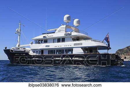 McMullen & Wing motoryacht Koi at anchor in front of the Principality of Monaco View Large Photo Image Stock Photograph - McMullen & Wing motoryacht Koi at anchor in front of the Principality of Monaco. Fotosearch