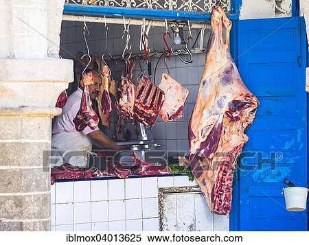"Meat seller in the Souk, Essaouira, Morocco, Africa" View Large Photo Image Stock Photography - "Meat seller in the Souk, Essaouira, Morocco, Africa". Fotosearch