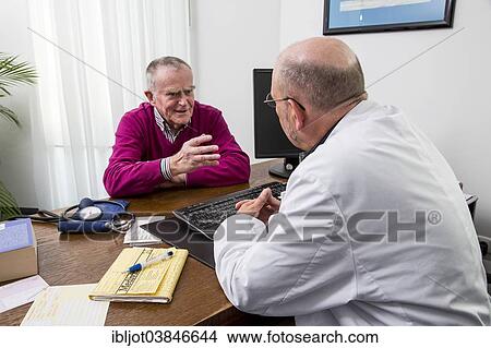 "Medical practice, elderly patient talking to the doctor, Germany, Europe" View Large Photo Image Picture - "Medical practice, elderly patient talking to the doctor, Germany, Europe". Fotosearch
