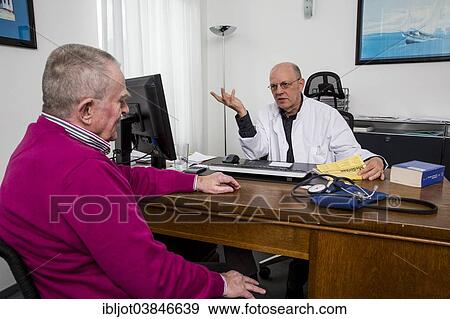 "Medical practice, elderly patient talking to the doctor, Germany, Europe" View Large Photo Image Stock Photo - "Medical practice, elderly patient talking to the doctor, Germany, Europe". Fotosearch
