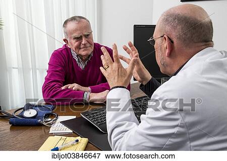 "Medical practice, elderly patient talking to the doctor, Germany, Europe" View Large Photo Image Stock Photo - "Medical practice, elderly patient talking to the doctor, Germany, Europe". Fotosearch