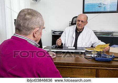"Medical practice, elderly patient talking to the doctor, Germany, Europe" View Large Photo Image Stock Photograph - "Medical practice, elderly patient talking to the doctor, Germany, Europe". Fotosearch