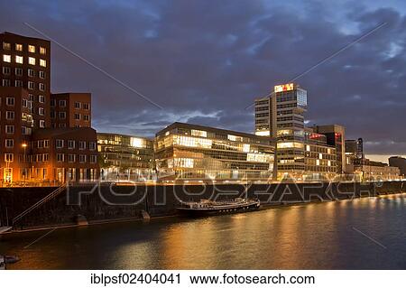 "Medienhafen district at night, Duesseldorf, North Rhine-Westphalia, Germany, Europe" View Large Photo Image Stock Image - "Medienhafen district at night, Duesseldorf, North Rhine-Westphalia, Germany, Europe". Fotosearch