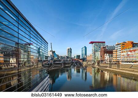 Stock Photo - "Medienhafen, media harbour, Dusseldorf, Rhineland, North Rhine-Westphalia, Germany, Europe". Fotosearch
