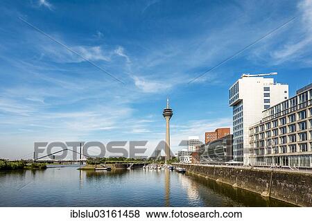 Stock Photo - "Medienhafen, media harbour, Dusseldorf, Rhineland, North Rhine-Westphalia, Germany, Europe". Fotosearch