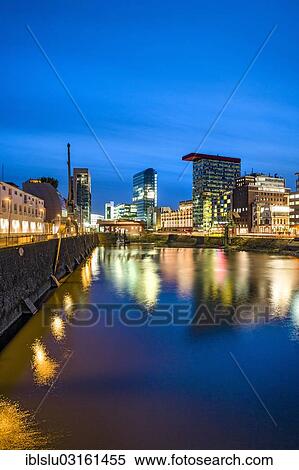Stock Photography - "Medienhafen, media harbour, Dusseldorf, Rhineland, North Rhine-Westphalia, Germany, Europe". Fotosearch