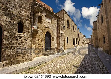 "Medieval buildings of the Avenue of the Knights, Rhodes, UNESCO World Heritage Site, Greece, Europe" View Large Photo Image Stock Image - "Medieval buildings of the Avenue of the Knights, Rhodes, UNESCO World Heritage Site, Greece, Europe". Fotosearch