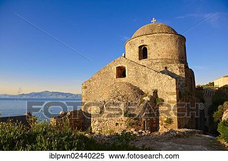 "Medieval Byzantine Orthodox Church of Monemvasia, Peloponnese, Greece, Europe" View Large Photo Image Stock Photography - "Medieval Byzantine Orthodox Church of Monemvasia, Peloponnese, Greece, Europe". Fotosearch
