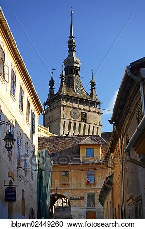 "Medieval clock tower and gate of Sighisoara Saxon fortified medieval citadel, Transylvania, Romania, Europe" View Large Photo Image Stock Image - "Medieval clock tower and gate of Sighisoara Saxon fortified medieval citadel, Transylvania, Romania, Europe". Fotosearch