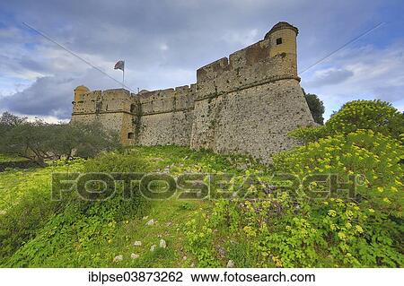 Stock Image - "Medieval Fort du Mont Alban on Mont Alban, near Nice, Alpes Maritimes, Provence Alpes Cote d'Azur, France, Europe". Fotosearch