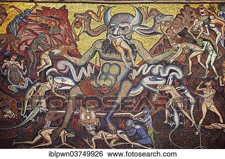 "Medieval mosaics on the ceiling of the Baptistry of Florence Cathedral, showing the Devil in scenes from the Last Judgement, Florence, Tuscany, Italy, Europe" View Large Photo Image Stock Photograph - "Medieval mosaics on the ceiling of the Baptistry of Florence Cathedral, showing the Devil in scenes from the Last Judgement, Florence, Tuscany, Italy, Europe". Fotosearch