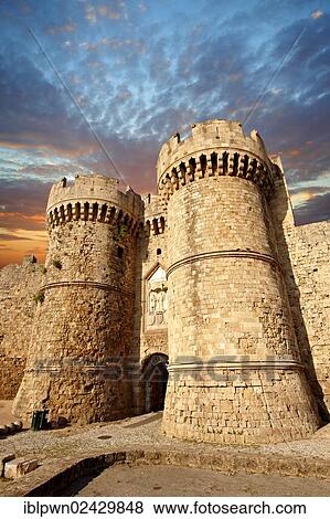 "Medieval towers to the entance of Rhodes city, Rhodes, UNESCO World Heritage Site, Greece, Europe" View Large Photo Image Stock Photo - "Medieval towers to the entance of Rhodes city, Rhodes, UNESCO World Heritage Site, Greece, Europe". Fotosearch