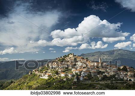 "Medieval village on a mountain top, Bajardo, Imperia Province, Liguria, Italy, Europe" View Large Photo Image Stock Photo - "Medieval village on a mountain top, Bajardo, Imperia Province, Liguria, Italy, Europe". Fotosearch