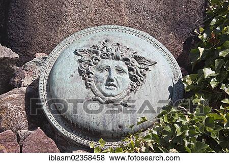 "Medusa head on a shield, war memorial, dedicated in 1913, Teltow, Brandenburg, Germany, Europe" View Large Photo Image Stock Photo - "Medusa head on a shield, war memorial, dedicated in 1913, Teltow, Brandenburg, Germany, Europe". Fotosearch