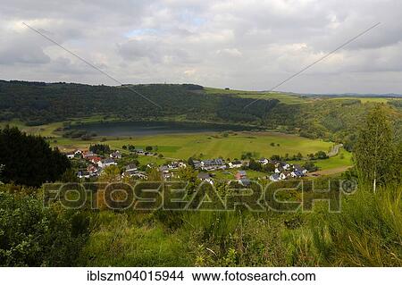 "Meerfelder Maar crater with Maarsee lake, Meerfeld in the Volcanic Eifel, Rhineland-Palatinate, Germany, Europe" View Large Photo Image Picture - "Meerfelder Maar crater with Maarsee lake, Meerfeld in the Volcanic Eifel, Rhineland-Palatinate, Germany, Europe". Fotosearch