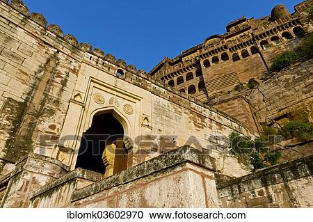 Stock Image - "Mehrangarh Fort, Jodhpur, Rajasthan, India, Asia". Fotosearch