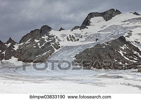 "Melting glacier tongue of the Oberalpstock glacier flowing into the Cavardiras Glacier, Graubunden, Switzerland, Europe" View Large Photo Image Stock Image - "Melting glacier tongue of the Oberalpstock glacier flowing into the Cavardiras Glacier, Graubunden, Switzerland, Europe". Fotosearch