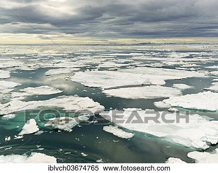 Stock Photography - "Melting pack ice, Spitsbergen Island, Svalbard Archipelago, Svalbard and Jan Mayen, Norway, Europe". Fotosearch