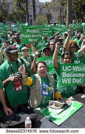 "Members of the American Federation of State, County & Municipal Employees, AFSCME, rally to protest public services, during a break in the union's biannual convention, Los Angeles, California, USA" View Large Photo Image Stock Photograph - "Members of the American Federation of State, County & Municipal Employees, AFSCME, rally to protest public services, during a break in the union's biannual convention, Los Angeles, California, USA". Fotosearch