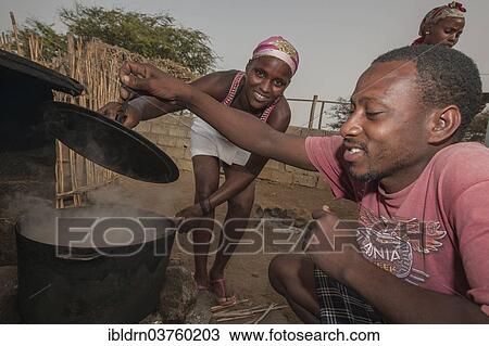 "Members of the Rabelados religious community preparing a meal, near Tarrafal, Santiago, Cape Verde, Africa" View Large Photo Image Stock Image - "Members of the Rabelados religious community preparing a meal, near Tarrafal, Santiago, Cape Verde, Africa". Fotosearch