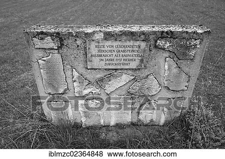 "Memorial stone of 1993 on the second Jewish cemetery, from 1834-1897, the desecrations during the Nazi era led to this cemetery being largely cleared, Schnaittach, Middle Franconia, Bavaria, Germany, Europe" View Large Photo Image Stock Photo - "Memorial stone of 1993 on the second Jewish cemetery, from 1834-1897, the desecrations during the Nazi era led to this cemetery being largely cleared, Schnaittach, Middle Franconia, Bavaria, Germany, Europe". Fotosearch