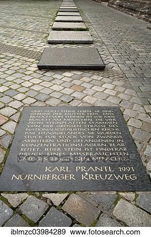 Stock Photo - "Memorial stones commemorating forced labourers during the Third Reich, outside St Lorenz Church, Nuremberg, Middle Franconia, Bavaria, Germany, Europe". Fotosearch