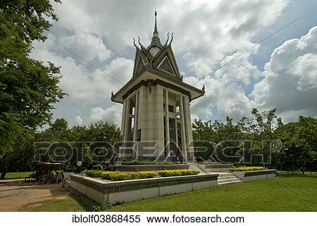"Memorial Stupa to the prisoners murdered by the Communist or Maoist Khmer Rouge in Choeung Ek, Killing Fields, Phnom Penh, Cambodia, Asia" View Large Photo Image Stock Photography - "Memorial Stupa to the prisoners murdered by the Communist or Maoist Khmer Rouge in Choeung Ek, Killing Fields, Phnom Penh, Cambodia, Asia". Fotosearch